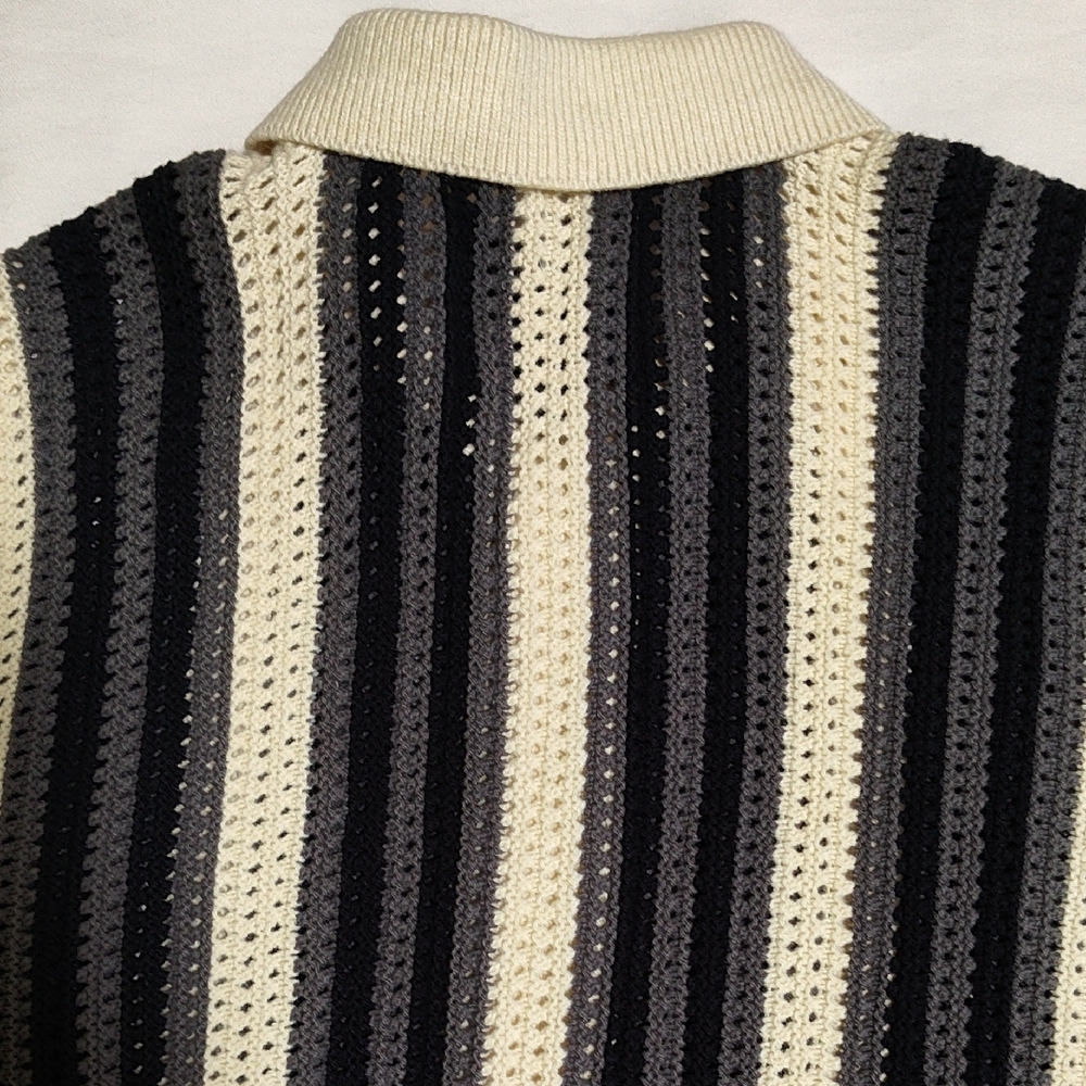 Urban Outfitters Black and Cream Striped Button Down Shirt - Picture 7 of 8
